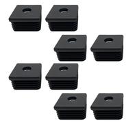 Tappi in plastica nera da 30 mm x 30 mm, coperture per tubi quadrati con filettatura M8, tappi terminali interni per sedie, scrivanie, tavoli, piedi e mobili, 8 pezzi