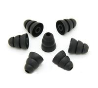Tappi in Silicone per Orecchie a Tre Strati 3,8mm Neri | Morbidi, Controllo della Dispersione Sonora, per Auricolari Filo e In-ear, Ricambio Comodo