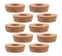 Tappi in Sughero per Vaso Idroponico 10 Pezzi Foro Centrale 6, 5cm | Legno, Sostituzione Rapida, Tenuta Ermetica, per Propagazione e Coltivazione in Acqua