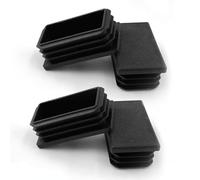 Tappi Lamellari 45x25 mm -Tappi Terminali Rettangolari in PE Plastica per Tubi Quadrati - Copertura per Tubi in Acciaio, Inox, Alluminio e Profili (4 Pezzi, Nero)