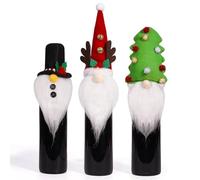 Tappi natalizi per bottiglie di vino - protezione per tappo riutilizzabile | decorazioni per bottiglia di vino da 3 pezzi - per birra Whisky bicchiere feste compleanno Halloween viaggio casa