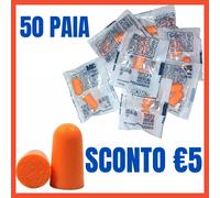 Tappi Orecchie da Lavoro per Dormire Studiare 3M Antirumore 100 Pz 50 Paia 1100