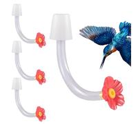 Tappi Per Alimentatore Colibrì | 4 Tubi Alimentatori Per Colibrì Floreali Con Tappi,Ricambi Beccuccio Con Punta Antigoccia Per Giardini Esterni