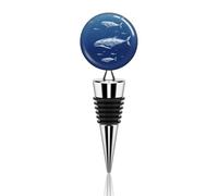 Tappi per bottiglia di vino, piccoli tappi per bottiglia di vino, a forma di balena blu, in lega di zinco, riutilizzabili, per vino rosso, champagne e così via