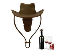Tappi per Bottiglie a Forma di Cappello da Cowboy,Tappo per Vino e Champagne a Forma di Cappello in Silicone | Accessorio da Cucina Ermetico e Riutilizzabile per Vodka Brandy Raduni Matrimoni BBQ