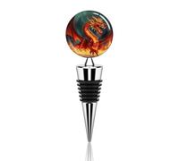 Tappi per bottiglie a forma di Re Drago nel Fuoco, tappi decorativi per bottiglie di vino rosso in lega di zinco e silicone, per vini e bevande, tici tappi per bottiglie, ideali per regali, bar