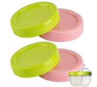 Tappi per bottiglie da viaggio compatibili con bottiglie Como Tomo, tappi per bottiglie Comotomo, 4 pezzi, colore: rosa e verde