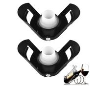 Tappi per bottiglie di champagne, salva-champagne con silicone per uso alimentare, a prova di perdite, mantengono freschi, adatti per champagne, cava, prosecco e frizzante (confezione da 2 pezzi) nero