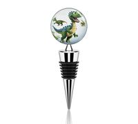 Tappi per bottiglie di vino, dinosauri in stile cartone animato, in lega di zinco, riutilizzabili, tappi per vino rosso, champagne e così via