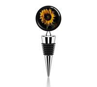 Tappi per bottiglie di vino, girasole nero stampato in lega di zinco, tappi riutilizzabili per vino rosso, champagne e così via