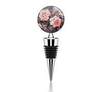 Tappi per bottiglie di vino in lega di zinco con fiori di rosa con foglie in silicone preserva la freschezza delle bevande, tappi per bottiglie riutilizzabili e a prova di perdite per birra champagne
