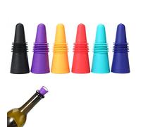 Tappi per Bottiglie di Vino in Silicone, 6PCS, con fondo in acciaio inox, riutilizzabile, per la conservazione di champagne e birra