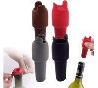 Tappi per bottiglie di vino in silicone, riutilizzabili, con design a forma di orecchio, mantengono le bevande fresche, tappi di ricambio per bottiglie di vetro, champagne, birra, bicchieri, sughero