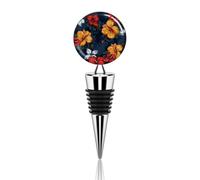 Tappi per bottiglie di vino realistici in lega di zinco con fiori hawaiani con silicone preserva la freschezza delle bevande, a prova di perdite e riutilizzabili, per champagne e birra