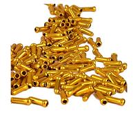 Tappi per Cavi Freno Bici, 50pcs Bicycle Cable End Caps Bike Wire End Caps Brake Deragliatore Shifter Cable Tips Crimps MTB Bici Accessori per biciclette Cappucci Terminali del Cavo(Gold 50PCS)