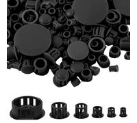 Tappi per Fori in Plastica, 5/6/8/10/13/25mm Copertura per Fori di Perforazione, Tappi di Bloccaggio a Scatto per Viti, per Sedie, Mobili, Casa, Cucina (155 Pezzi, Nero)