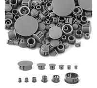 Tappi per Fori in Plastica, 5/6/8/10/13/25mm Tappi per Fori a Filo Bloccaggio Tappi Armadio Copriforo Tappi per Fori per Pannelli per Armadi Macchine Mobili (155 Pezzi, Grigio)