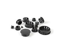 Tappi per fori rotondi a filo, Copriforo con tappo a scatto in plastica tonda in nylon multicolore 5mm-60mm 5/10 Pz(Black,12mm 10pcs)