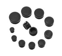 Tappi per fori rotondi a filo, Tappi terminali in plastica nera da 10 pezzi for mobili e tubi, diametro 12-45 mm(12mm)