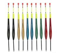 Tappi per galleggianti da pesca, 10 pezzi, in legno di abete Bal con coda di segnale e rivestimento impermeabile per pesca a zattera, per migliorare la visibilità della lenza