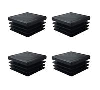 Tappi per Gambe della Sedia, 4 Pezzi Tappi per Tubi 30x30 mm Tappi Quadrati Neri Tappi Inserti a Lamelle di Protezione per Piedi Tubulari Quadrati di Mobili Sedie Scrivania