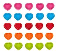 Tappi per inchiostro in silicone con base antiscivolo, confezione da 50 pezzi, design a forma di cuore, riutilizzabili, per tatuatori, studi e principianti (set da 5 colori)