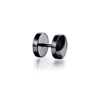 Tappi per Le Orecchie da Uomo Piercing Set di Orecchini a Lobo Set di 10 mm Tunnel Illusion Gauges Cheater Plugs Orecchini a Punti Finti（ Nero 1 pz） Attractive Design
