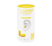 Tappi per le orecchie in schiuma Tube50 - colore giallo, Haspro (100 pezzi)