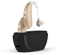 Tappi per le orecchie per anziani - BTE Tappi per le orecchie digitali intelligenti con cancellazione del rumore, quattro modalità, coppia PSAP dietro l'orecchio con controllo del volume, beige