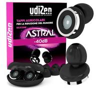 Tappi per Orecchie Antirumore Insonorizzanti -40dB UdiZen Astral | 1 Paio Inserti Auricolari Ergonomici SNR 40dB Riduzione Rumore Colore Nero con Custodia - per Viaggiare Dormire Studiare
