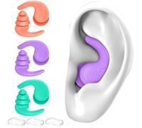 Tappi per orecchie nuoto silicone riutilizzabili, riduzione rumore, impermeab...