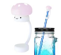 Tappi per paglia, in silicone, tappi anti-fuoriuscita, riutilizzabili, coperchi antipolvere a forma di fungo, coperchio igienico da viaggio per bambini, accessorio per bottiglie