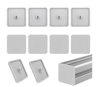 Tappi per profilo in alluminio 40 x 40 mm - Punta profilo 40 x 40 in ABS, tappo terminale per profilo quadrato, tappo terminale per profilo, tappo terminale per scaffale in metallo (10 pezzi, grigio)