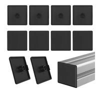 Tappi per profilo in alluminio 45 x 45 mm - Tappi terminali in alluminio 45 x 45 mm con ABS, estremità del profilo in alluminio, tappo quadrato, tappo di chiusura per costruzione (10 pezzi, nero)