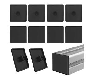 Tappi per profilo in alluminio 45 x 45 mm - Tappi terminali in alluminio 45 x 45 mm con ABS, estremità del profilo in alluminio, tappo quadrato, tappo di chiusura per costruzione (10 pezzi, nero)