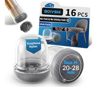 Tappi per Sedie Ø19-28mm - 16 Pezzi Gommini Silicone Trasparenti - Feltrini Sedie Rotonde per Pavimenti Silenziosi