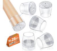 Tappi per Sedie, 28 Pezzi Gommini per Sedie in Silicone con Feltro, Feltrini Sedie Rotondi, per Proteggere i Pavimenti da Graffi e Rumori(Fit:34-48mm)