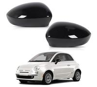 Tappi per Specchietto Retrovisore Auto, 1 Paio Di Tappi per Specchietto Retrovisore Retrovisore Laterale, In Materiale Abs Elegante Aggiornamento Esterno per 500 Dal 2007 Nero Lucido Accessori