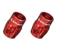 Tappi per valvole Granite Design CNC Schrader/Demonte Obus Juicy Nipples (x2) Rouge
