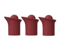 Tappi per vino in silicone, 3 pezzi, 2025, con guarnizione a 7 strati, sigillanti a prova di perdite, per birra, champagne, olio d'oliva, salsa di soia, uso domestico, bar, cucina (rosso)