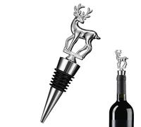 Tappi per Vino Natalizi | Tappo per Bottiglie di Vino Decorativo a Forma di Cervo | Sigillante Ermetico per Bevute per Home Bar per Bevande Aceto Olio Champagne