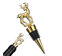 Tappi per Vino Natalizi,Tappo per Bottiglie di Vino Decorativo a Forma di Cervo - Sigillante Ermetico per Bevute per Home Bar per Bevande Aceto Olio Champagne