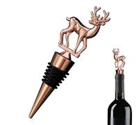 Tappi per Vino Natalizi | Tappo per Bottiglie di Vino Decorativo a Forma di Cervo - Sigillante Ermetico per Bevute per Home Bar per Bevande Aceto Olio Champagne