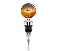 Tappi per vino sottovuoto divertente tappo per vino aereo al tramonto Tappi per bottiglie di vino a tenuta stagna Tappi per bottiglie di vino Riutilizzabili Sigillante per bottiglie di vino per