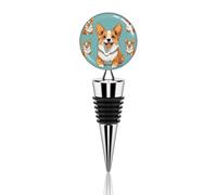 Tappi per vino sottovuoto divertente tappo per vino Corgi Simpatico cane tappi per bottiglie di vino a tenuta stagna tappi per risparmiare pompa di vino tappi riutilizzabili sigillanti per bottiglie