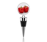 Tappi per vino sottovuoto Divertente tappo per vino Due peperoni rossi Tappi per bottiglie di vino Tappi per bottiglie di vino a prova di perdite Tappi per risparmiare pompa di vino Riutilizzabile