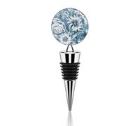 Tappi per vino sottovuoto divertente tappo per vino floreale blu e bianco tappi per bottiglie di vino a tenuta stagna tappi per risparmiare pompa di vino tappi riutilizzabili sigillanti per bottiglie