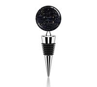 Tappi per vino sottovuoto divertente tappo per vino stelle e luna su sfondo scuro Tappi per bottiglie di vino a prova di perdite Tappi per risparmiare pompa di vino Tappi riutilizzabili per bottiglie