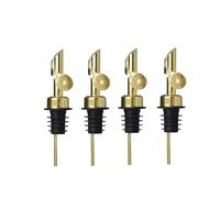 Tappi per vino, versatori per bottiglie di vino, dispenser per liquori, aceto, olio d'oliva, decanter (oro, 4 pezzi)