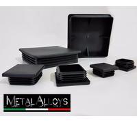 Tappi Quadrati Alettati Plastica IN VARI FORMATI Puntali Gommino Tubolare Nero